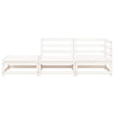Garden Sofa with Footstool 2-Seater White Solid Wood Pine 837971