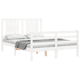 Bed Frame without Mattress White 140x190 cm Solid Wood 3194552