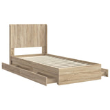 Bed Frame with Storage and Headboard Sonoma Oak 75 x 190 cm 3414069