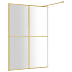 Walk-in Shower Wall with Clear ESG Glass Gold 140x195 cm 154951