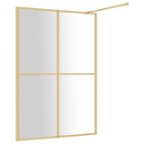 Walk-in Shower Wall with Clear ESG Glass Gold 140x195 cm 154951