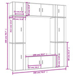 8 Piece TV Cabinet Set Smoked Oak Engineered Wood 3188643