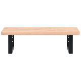 Basin Shelf Wall Mounted Steel and Solid Wood Beech 3302357