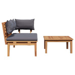 Garden Bench 2 pcs Brown Solid Teak wood 42006399