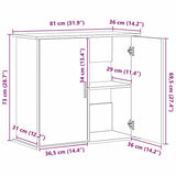 Aquarium Stand Artisan Oak 81x36x73 cm Engineered Wood 857285