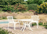 Bistro Set White Cast Aluminium Medium Tough Bistro Set Round 3070582