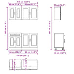 4 Piece Kitchen Cabinet Set Kalmar High Gloss White Engineered Wood 3314853