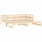 ZNTS Pull-out Day Bed without Mattress Solid Wood Pine 2x cm 820312