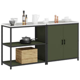 Kitchen Storage Set HATTEM 2 pcs Olive Green Cold-rolled Steel 3392655