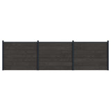 Fence Panel 3 pcs WPC and Aluminium Black 3429476