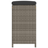 Garden Bar Stools with Cushions 2 pcs Grey Poly Rattan 368687