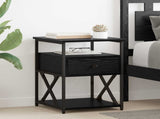 Bedside Cabinet Black Oak 40 x 42 x 55 cm Engineered Wood 881885