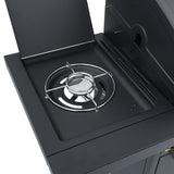 Gas BBQ Grill with 7 Burners Black Powder-coated Steel 3214254