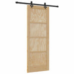 Sliding Door Set Manual Natural and black 78 x 202 cm 3333610