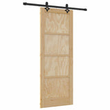 Sliding Door Set Manual Natural and black 78 x 202 cm 3333610