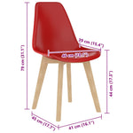 ZNTS Dining Chairs 4 pcs Red Plastic 289120