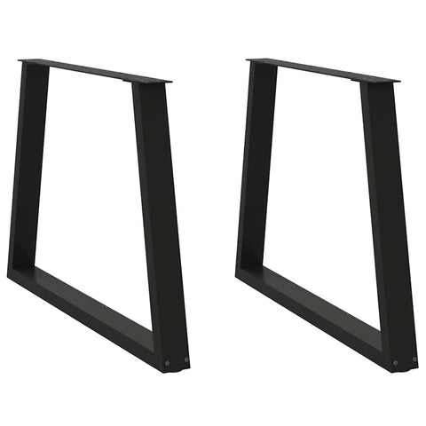 ZNTS Dining Table Legs V-Shape 2 pcs Black 90x cm Steel 4012576