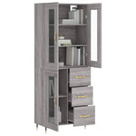 Highboard Grey Sonoma 69.5x34x180 cm Engineered Wood 3198583
