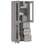 Highboard Grey Sonoma 69,5x34x180 cm Engineered Wood 3198583