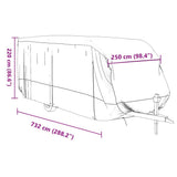 Caravan Cover Grey 732x250x220 cm Non-woven Fabric 4015869