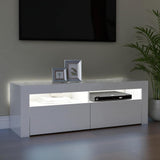 TV Cabinet with LED Lights High Gloss White 120x35x40 cm 804316