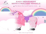 Plush Walking Horse Ride On Toy with Wheels and Realistic Sounds Rocking Horse for Girls Boys 2 T3398P422156