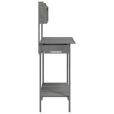 Potting Table with Sink Grey 147.5x44x139.5 cm Solid Wood Fir 156348