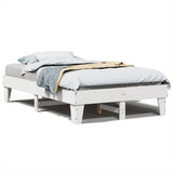 Bed Frame without Mattress White 135x190 cm Double Solid Wood Pine 855371