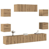 7 Piece TV Cabinet Set Wall-mounted Artisan Oak Engineered Wood 3329210