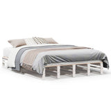Bed Frame without Mattress White 160x200 cm Solid Wood Pine 850849