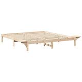 Bed Frame Natural 200 x 200 cm Solid Pine Wood 873175
