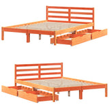 Bed Frame without Mattress Wax Brown 150x200 cm King Size Solid Wood Pine 3301559