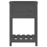 Planter with Shelf Grey 54x34.5x81 cm Solid Wood Pine 823754