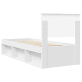 Bed Frame with Headboard White 75 x 190 cm Solid Pine Wood 3410663