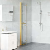 Walk-In Shower Wall Folding Gold 80 x 6.5 x 190 cm 42017970