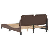 Bed Frame without Mattress "Zadar" Brown 140x190 cm Faux Leather 3208179