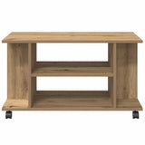 TV Cabinet with Castors Artisan Oak 80x40x45 cm Engineered Wood 855791