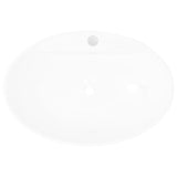 Luxury Ceramic Basin Oval with Overflow and Faucet Hole 140678
