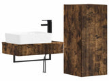 Bathroom Furniture Set 2 pcs Smoked Oak 33 x 34.5 x 100 cm 3406108