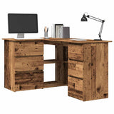 Corner Desk Old Wood 145x100x76 cm Engineered Wood 855962