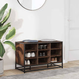 Shoe Bench Brown Oak 84x40x53.5 cm Engineered Wood and Metal 849233