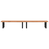 Basin Shelf Wall Mounted Steel and Solid Wood Beech 3302457
