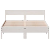 Bed Frame without Mattress White 150x200 cm King Size Solid Wood Pine 842747