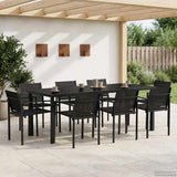 Outdoor Furniture Set 9 pcs Black and Anthracite Textilene 3422884