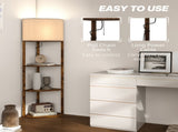 Corner Floor Light, with Shelves - Wood-Effect T3398P425160