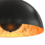 Ceiling Lamps 2 pcs Black and Gold Semi-spherical 40 cm E27 50876