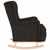Armchair with Solid Rubber Wood Rocking Legs Black Fabric 329407