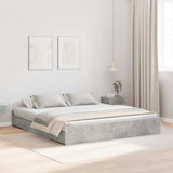 Storage Bed Frame Concrete grey 200 x 200 cm Engineered wood 3335264