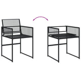 17 Piece Garden Dining Set Black Poly Rattan 3295047