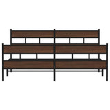 Metal Bed Frame without Mattress Brown Oak 200x200 cm 3308481